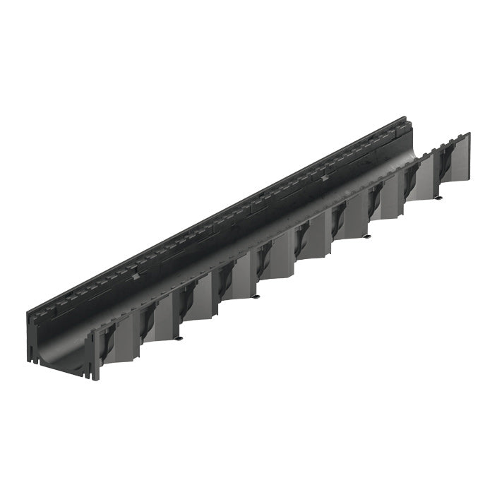 ACO Self Hexaline 2.0 Rinne ohne Rost, Kunststoff PP, schwarz – 1 m