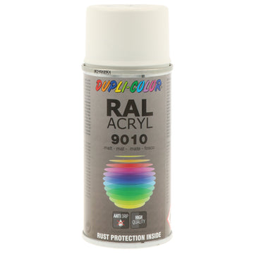 DUPLI-COLOR RAL-Acryl Sprühlack RAL 9010 reinweiß matt, 0,15 l
