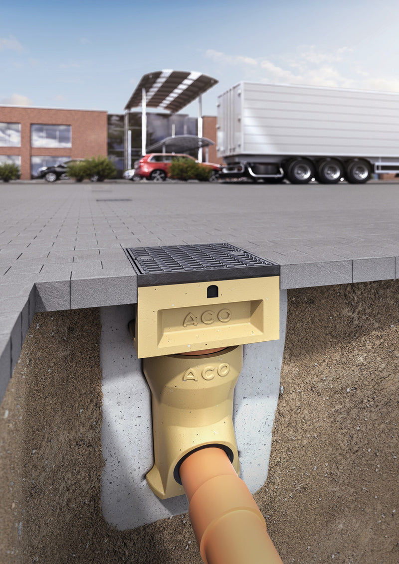 ACO Multipoint Punkteinlauf DN 110, Gussabdeckung im Strahlendesign