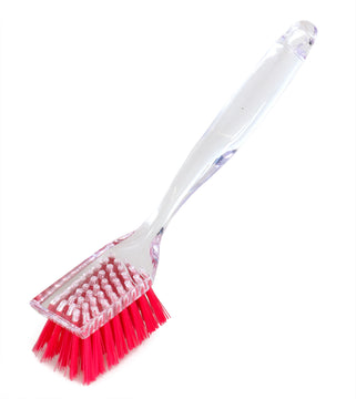 Peggy Perfect Spülbürste transparent eckig mit roter Borste, 1 Stück