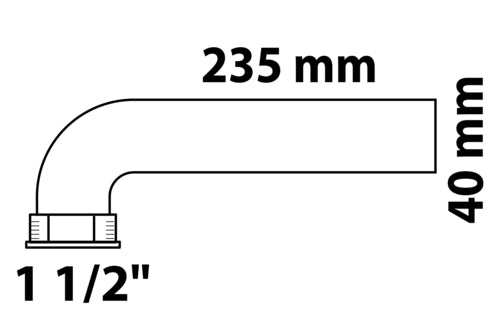 Schütte Abgangsbogen KST 1 1/2" IG, 235 mm x 40 mm, weiß