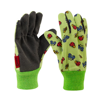 CONNEX Handschuhe Bienchen für Kinder Größe 5 grün aus Baumwolle
