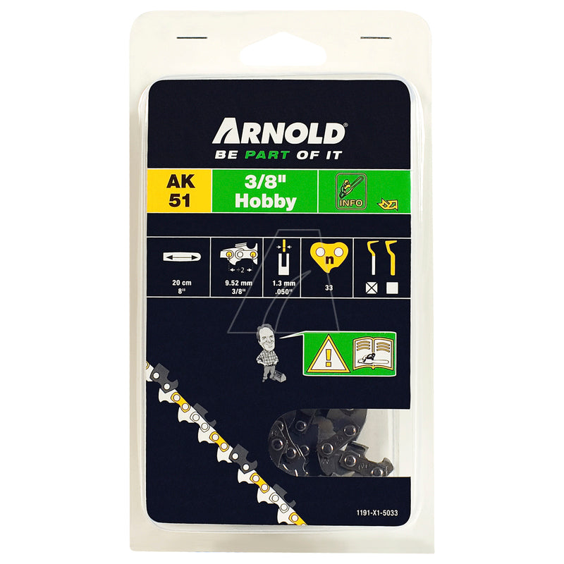 ARNOLD Sägekette 3/8" LP, Treibgliedstärke 1,3 mm, 200 mm Länge