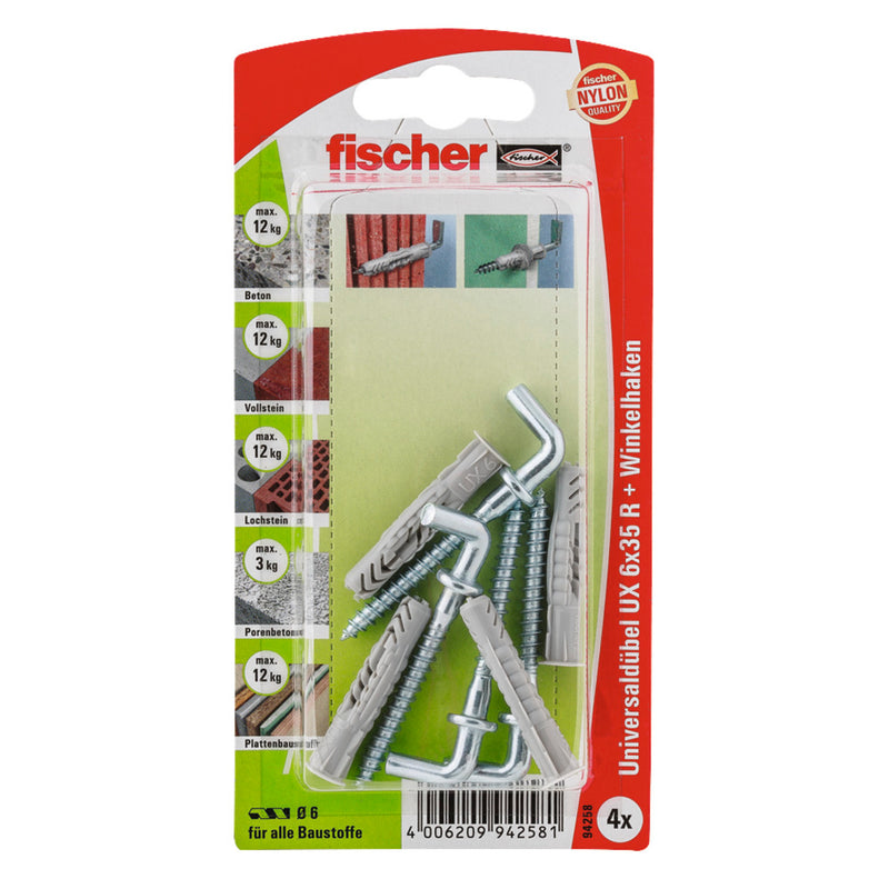 Fischer Universaldübel UX WH K, 4 Stück