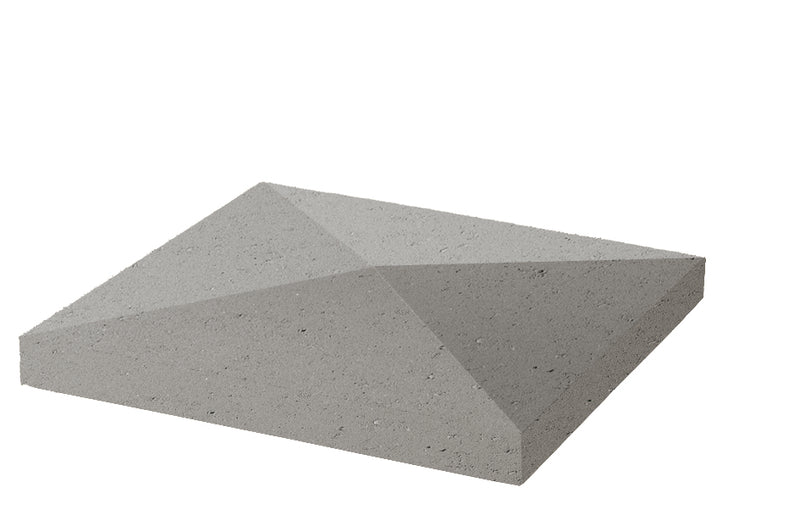 WESERWABEN Pfeilerabdeckung Spitzdach naturgrau, glatt, 45 x 45 x 7 cm