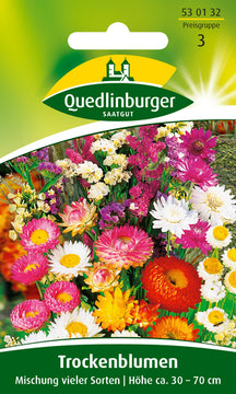 QUEDLINBURGER SAATGUT Trockenblumen, Mischung vieler Sorten, Blumensamen