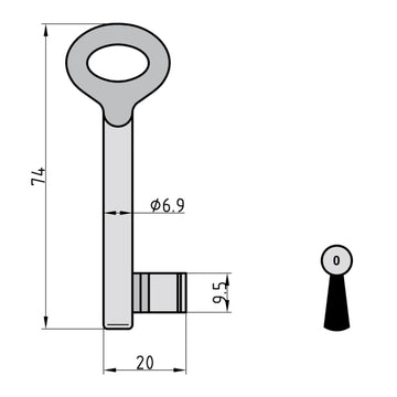Basi GmbH Buntbart-Schlüsselrohling Universal (Serie 6 B016)