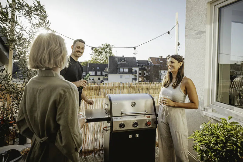 Enders Chicago Next 3 R Turbo Gas-Standgrill, schwarz-silber, 3 Brenner