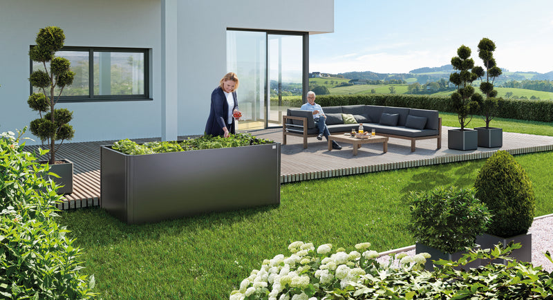 BIOHORT Hochbeet aus Stahl, dunkelgrau-metallic, Hochbeet Gr. 2x1