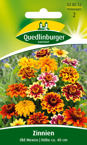 QUEDLINBURGER SAATGUT Zinnie Old Mexico (bunt) – Blumensamen