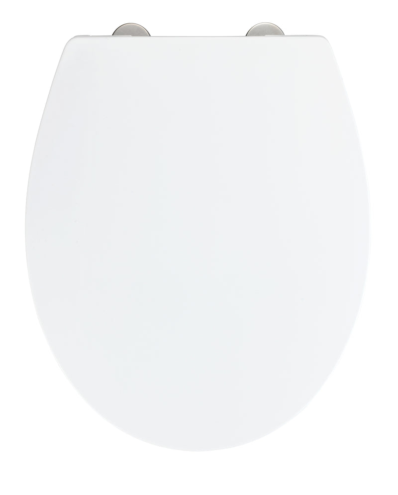 WENKO WC-Sitz Ostuni Easy Close, Thermoplast, silber matt/weiß