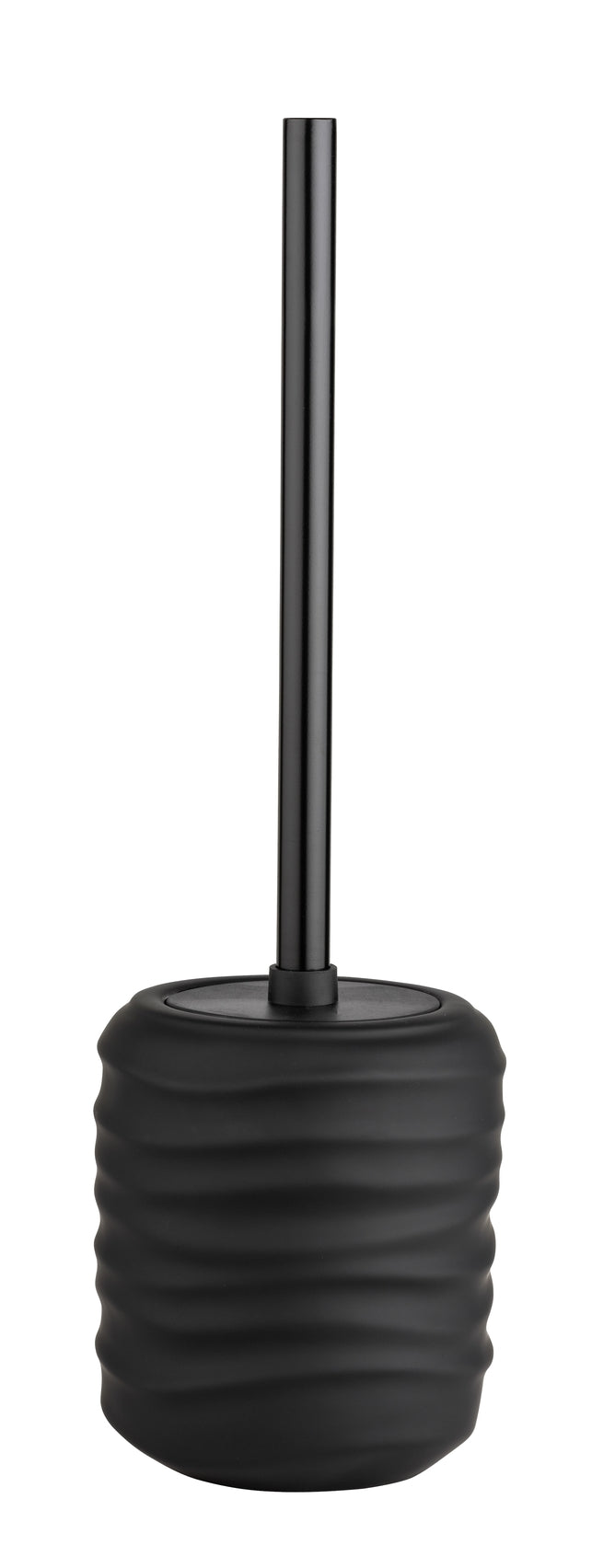 WENKO Illana WC-Bürstengarnitur aus Keramik, schwarz (Soft-Touch)