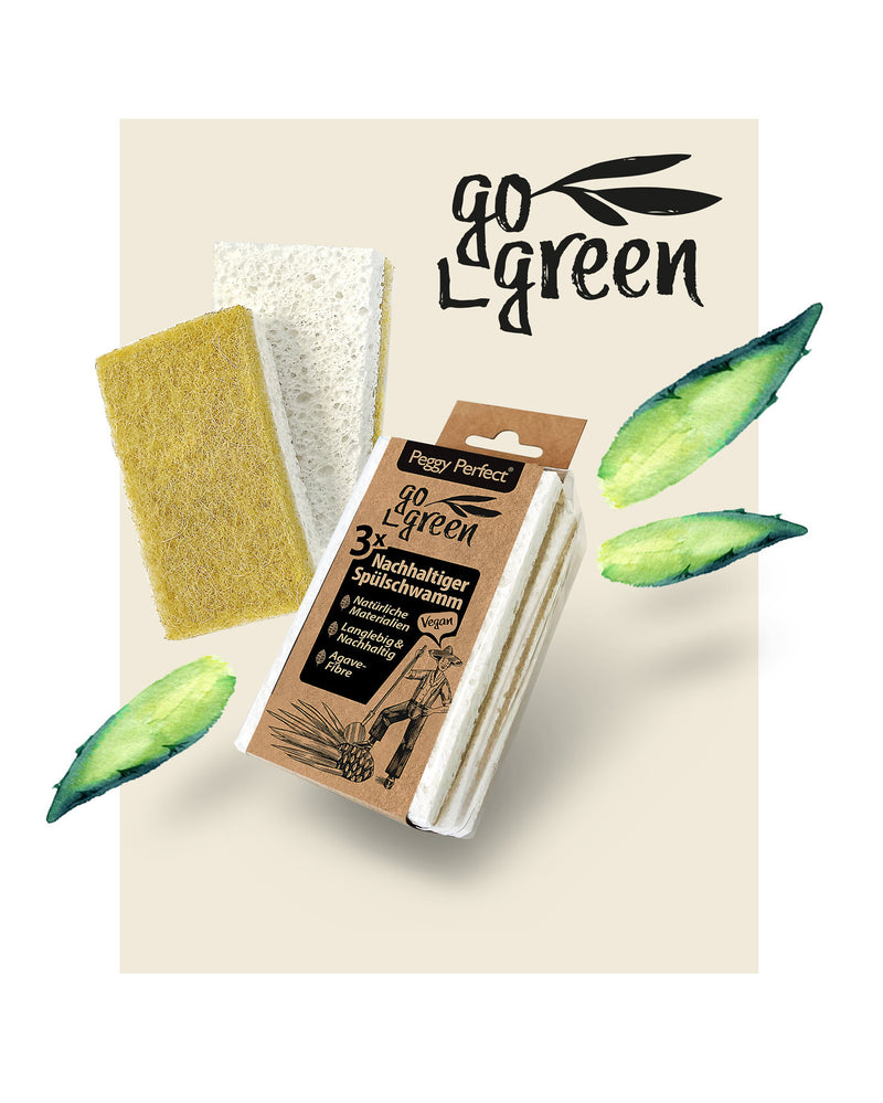 LEO MAIER GoGreen Reinigungsschwamm mit Vließ, 3 Stück