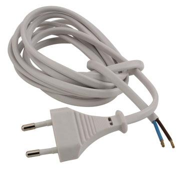 UNITEC Euro-Zuleitung H03VVH2-F, 2x0,75 mm², weiß, 2 m