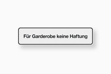 Conmetall Meister Hinweisschild Garderobe, weißes PVC, selbstklebend