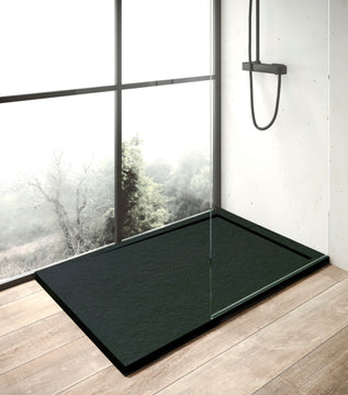 Ottofond Duschwanne Zona anthrazit, Mineralguss, Extraflach