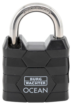 Burg-Wächter Vorhangschloss 490 Ni 40 SB, schwarz, mit 6,30 mm Bügelstärke
