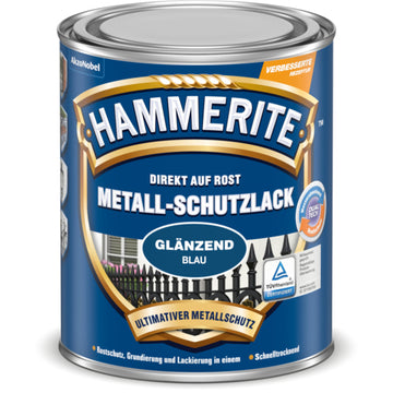Hammerite Metall-Schutzlack Hammerschlag blau glänzend 0,75 l