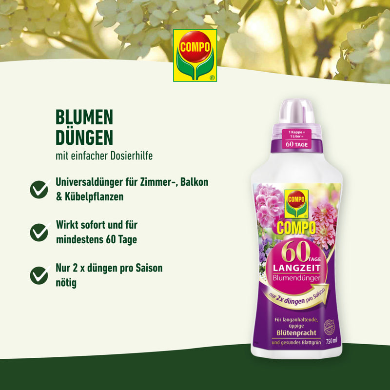 COMPO 60 Tage Langzeit Blumendünger (flüssig), 0,7 l