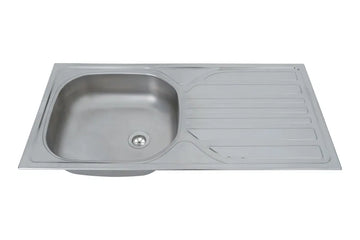 respekta® Einbauspüle Edelstahl, Eckform – 860 x 435 mm