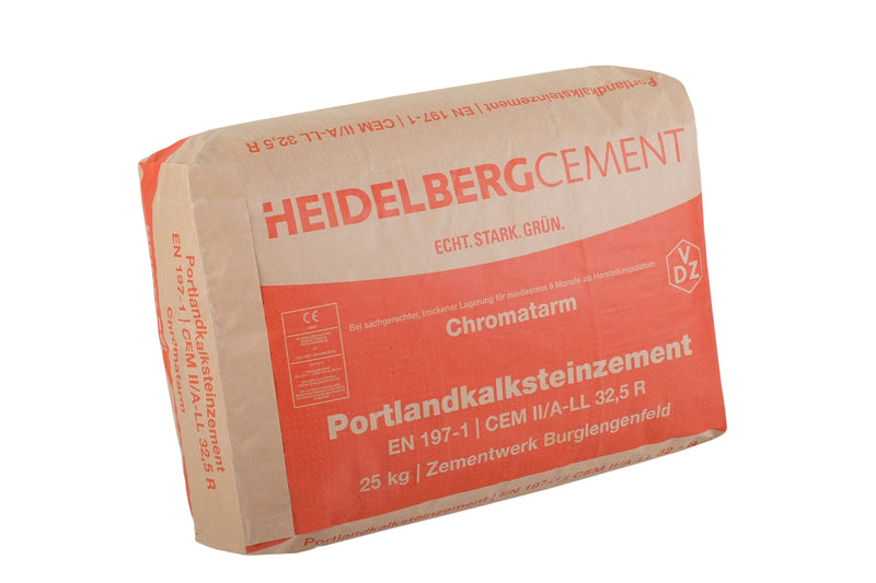 Heidelberg Materials CEM II/A-LL 32,5 R Portlandkalksteinzement, 25 kg Sackware
