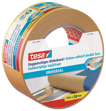 tesa Verlegeband Standard, doppelseitig klebend, weiß, 50 mm x 25 m