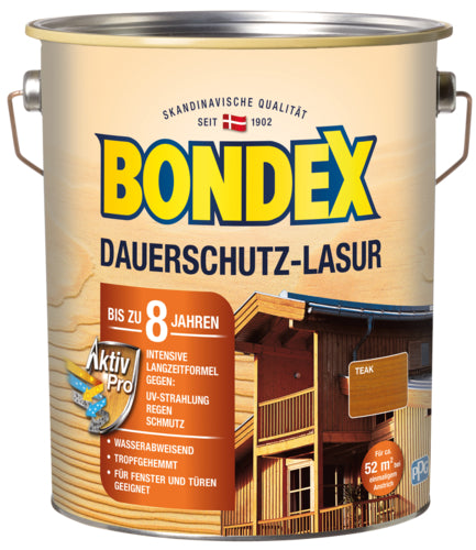 Bondex Dauerschutz-Lasur 4 l Holzlasur außen, seidenglänzend