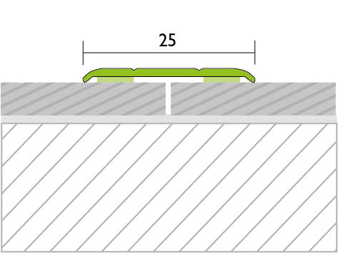 PROLINE PROTRANS Übergangsprofil Alu 38 mm, 1000 mm, edelstahl eloxiert, selbstklebend