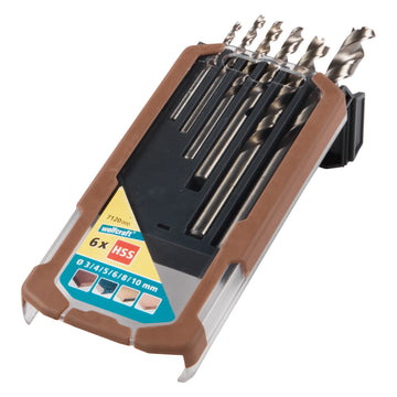 Wolfcraft Holzbohrer HSS Profess.-Set, Ø 3–10 mm (6-teilig)