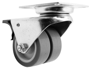 HSI Strandkorbrollen verzinkt Gummi GL Ø50 mm mit Platte 60x60 mm, TK 80 kg