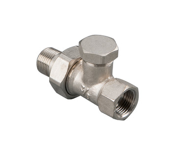 LEYSSER Saco Heizkörperverschraubung Durchgang, 1/2" vernickelt, Farbe silber