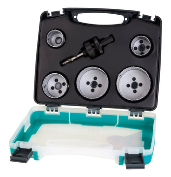 Wolfcraft Bi-Metall-Lochsägen-Set im Koffer, Ø 35–68 mm (5-teilig)