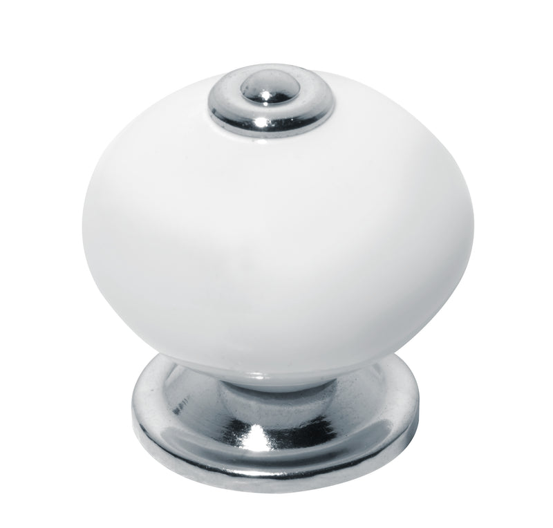 HSI Möbelknopf Occhio weiß aus Keramik, Ø 40 mm