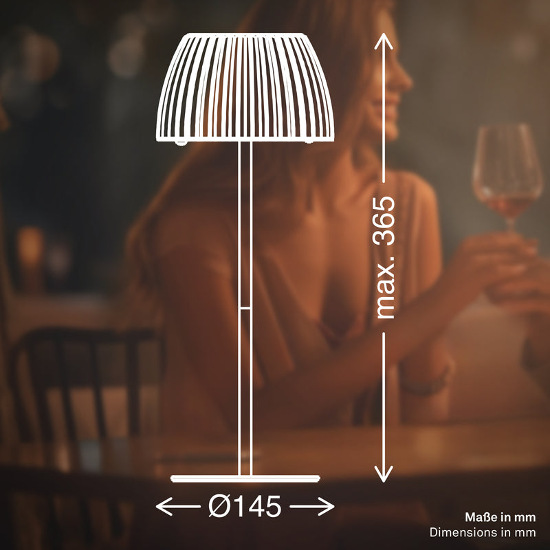 BRILONER Leuchten Lichtkante Akku Tischleuchte grün, 2700K