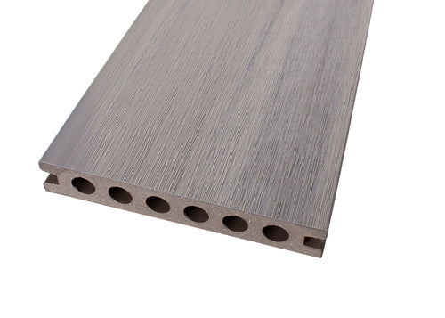 GroJaQuattro Hohlkammerdiele 136 x 21,5 x 4000 mm Stein/Walnu