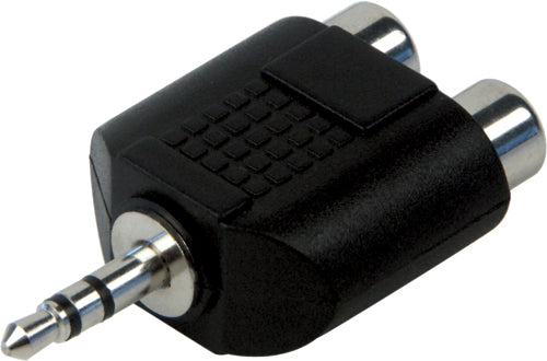 SCHWAIGER Audio-Adapter stereo schwarz, 3,5 mm Klinke/Cinch