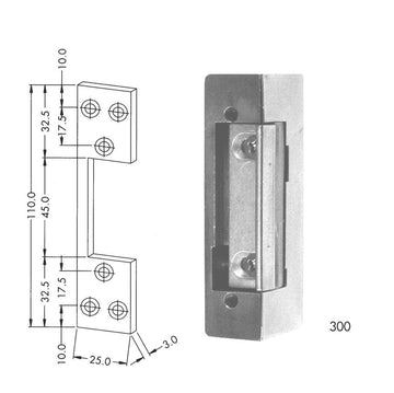 Bever elektronischer Türöffner mit Schließblech, 110 mm, mechanische Entriegelung