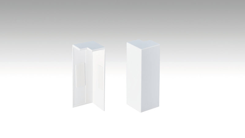 Moderna Design-Sockel Außenecke DSL80 weiß, 2 Stück