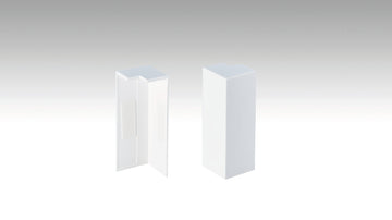 Moderna Design-Sockel Außenecke DSL80 weiß, 2 Stück