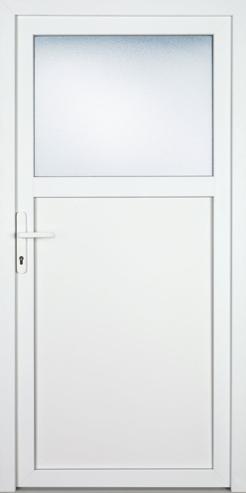 EUROBAUSTOFF Nebeneingangstür ProM01 weiß 2000x980 mm rechts, ohne Drücker