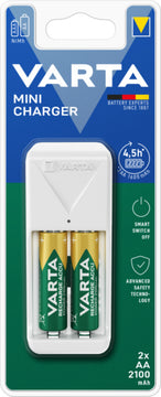VARTA Mini Charger +2x AA 56706, 2100 mAh