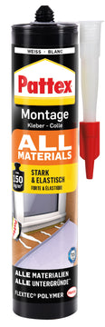 Pattex Montage All Materials, weißer Montagekleber, 450 g Kartusche