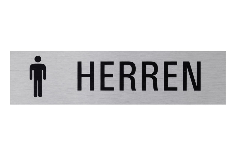 Conmetall Meister Hinweisschild „WC Herren“ silber, Alu/Edelstahl-Optik