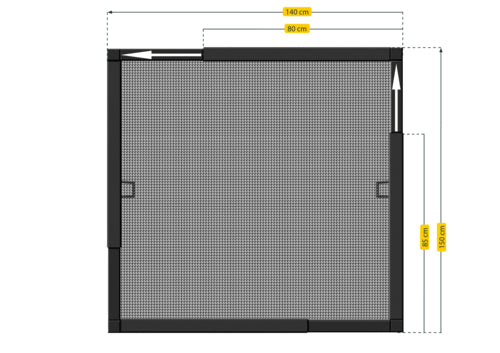 Schellenberg Insektenschutzgitter TELESCOPE anthrazit, für Fenster (bis 140x150 cm)