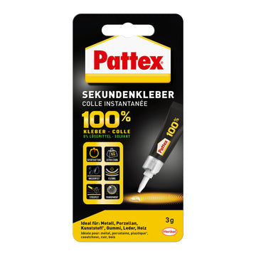 Pattex 100% Sekundenalleskleber, transparenter Alleskleber 3 g