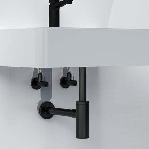 Schütte MS Eckventil schwarz mit Rosette 1/2"AG x 10 mmQ