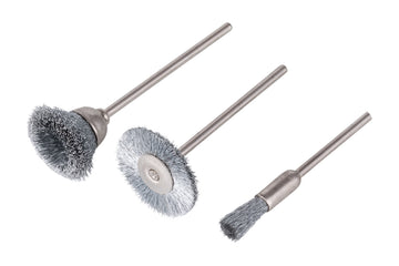 Wolfcraft Drahtbürste Mini Topfbürste-Set für Mini-Bohrmaschinen, 3-teilig