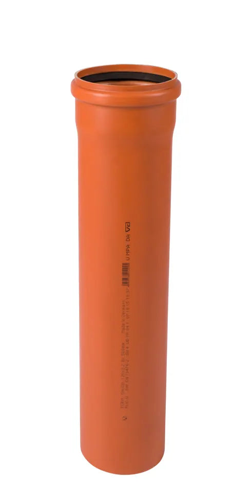 Ostendorf Kunststoffe KGEM Abwasserrohr mit Muffe DN 125, orangebraun