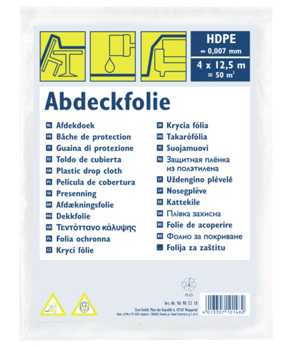 WESTEX Abdeckfolie HDPE transparent 7 µ, 4,0 x 12,5 m (50 qm)