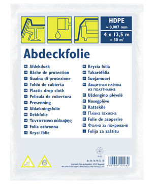 WESTEX Abdeckfolie HDPE transparent 7 µ, 4,0 x 12,5 m (50 qm)